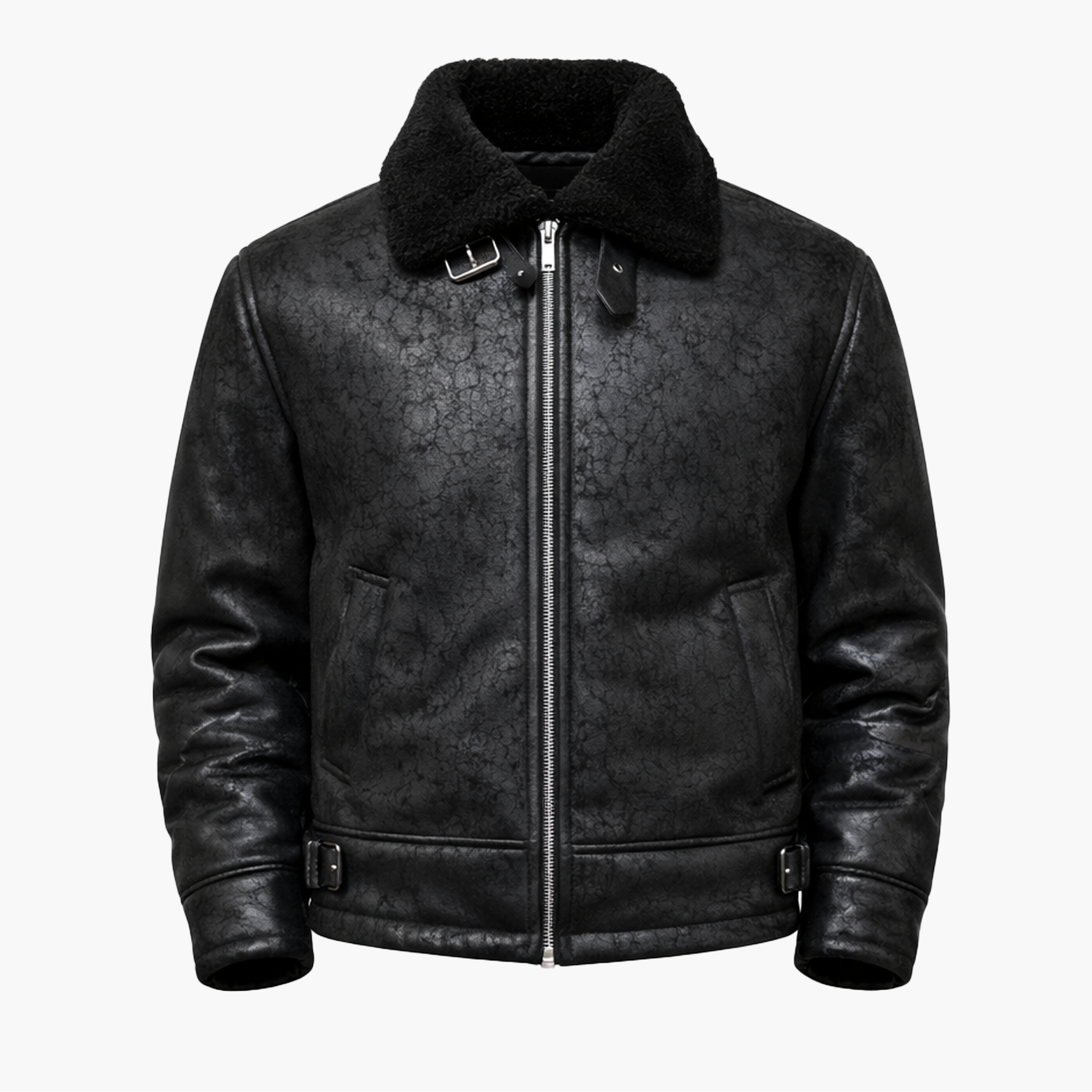 Veste Aviateur Marron à Col Mouton – Style Intemporel