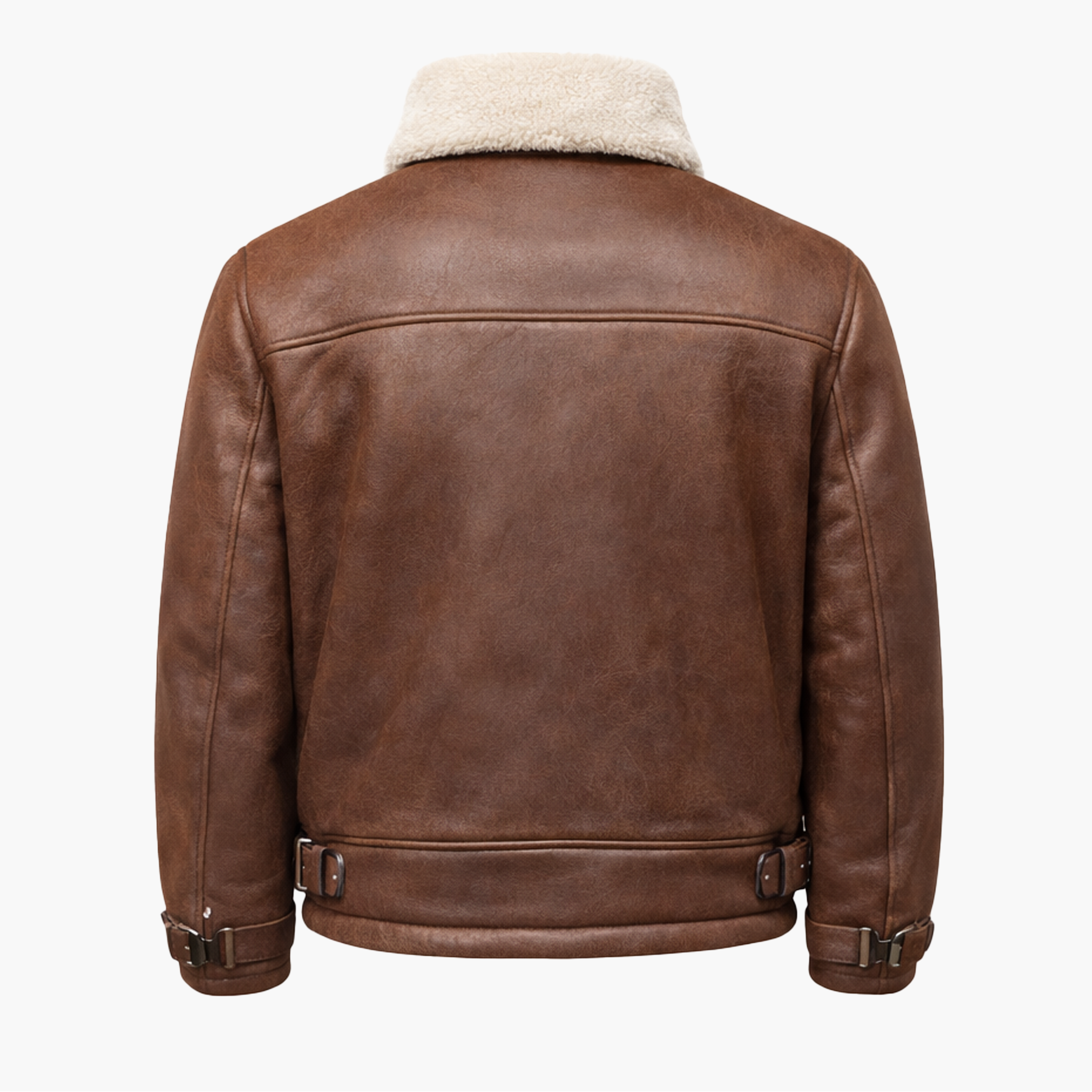 Veste Aviateur Marron à Col Mouton – Style Intemporel