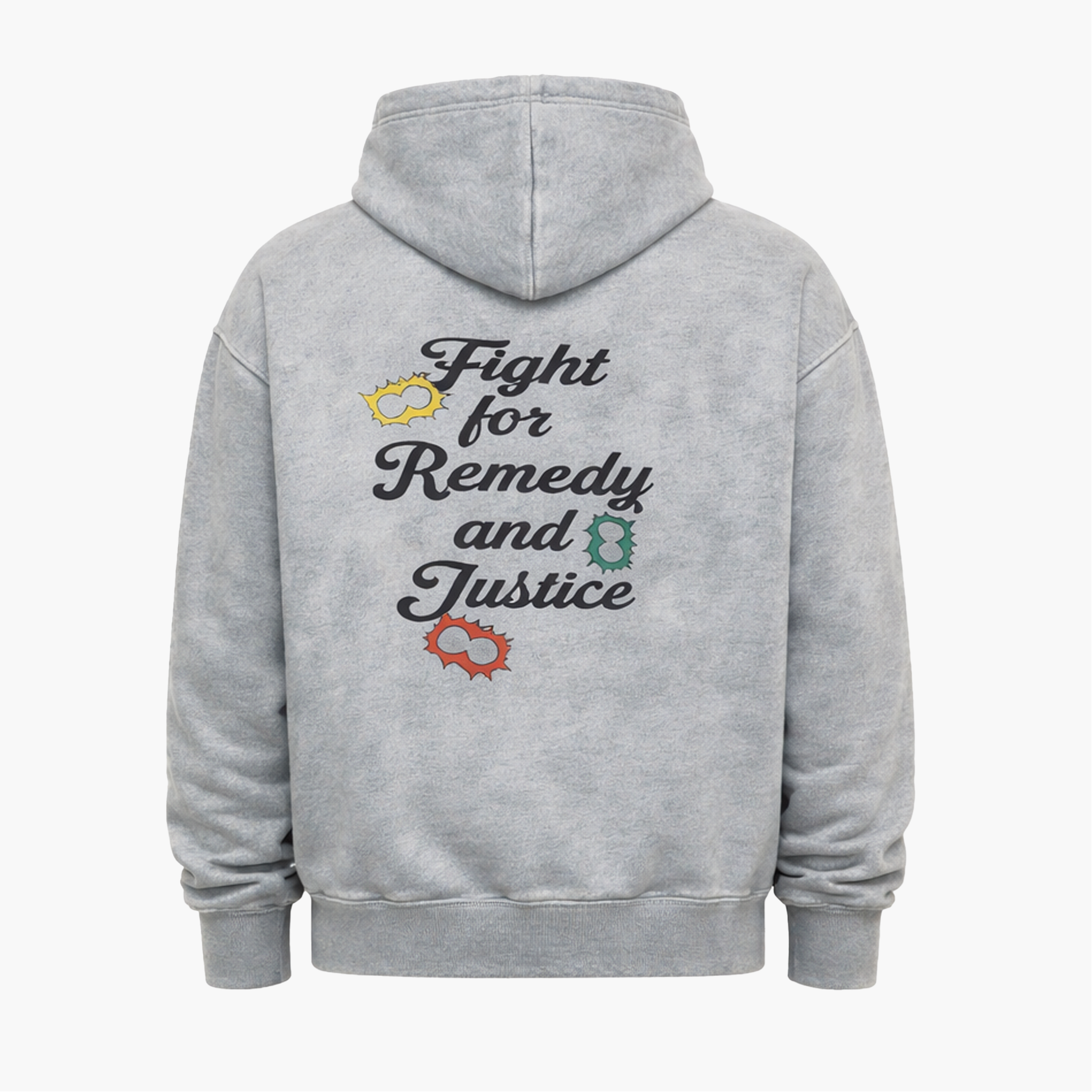 Hoodie Gris Délavé à Message – Coupe Relax