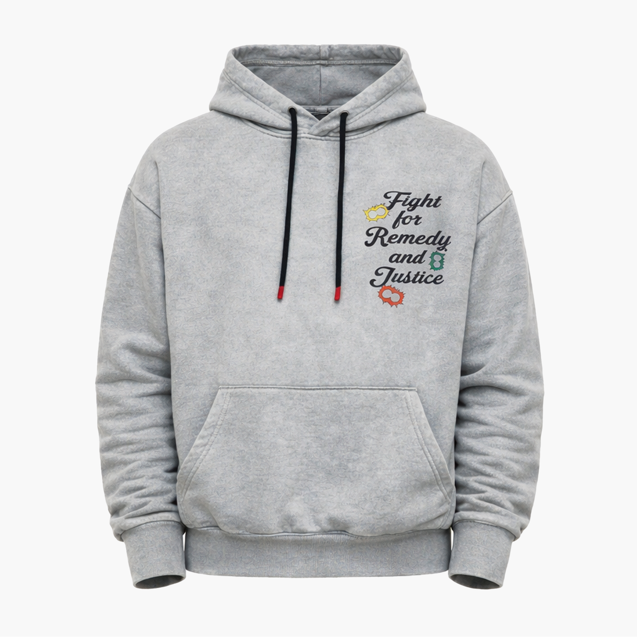 Hoodie Gris Délavé à Message – Coupe Relax