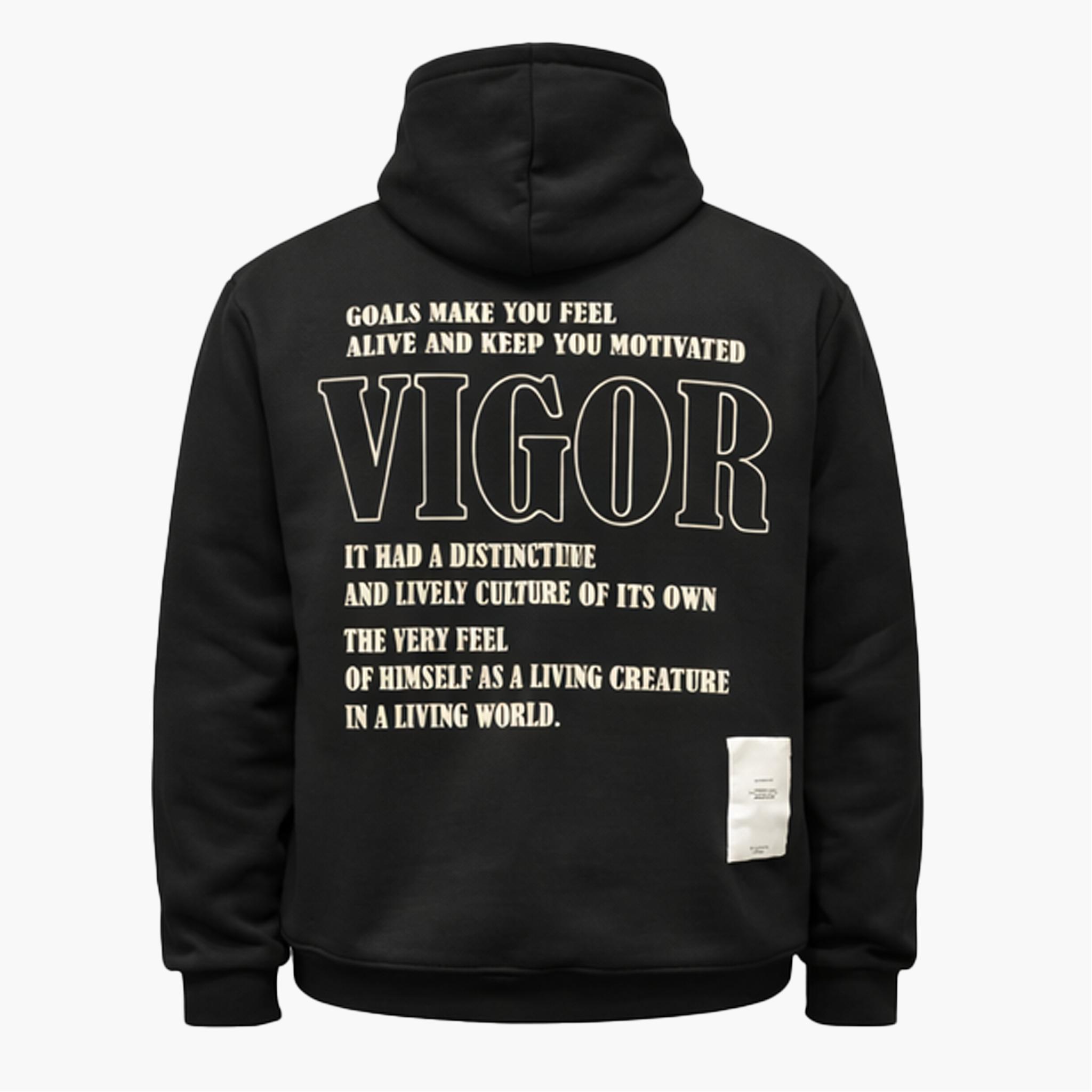 Hoodie Noir à Message – Force & Attitude