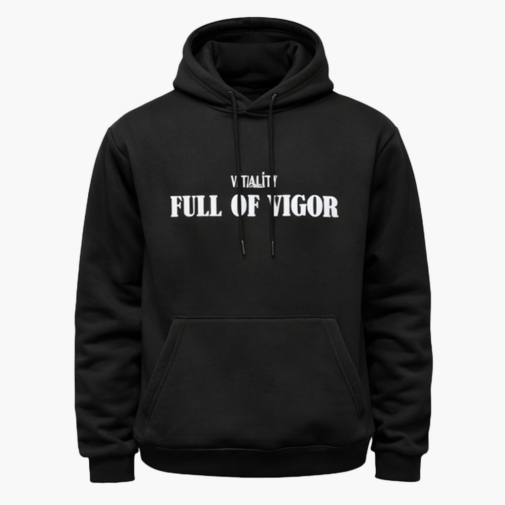 Hoodie Noir à Message – Force & Attitude