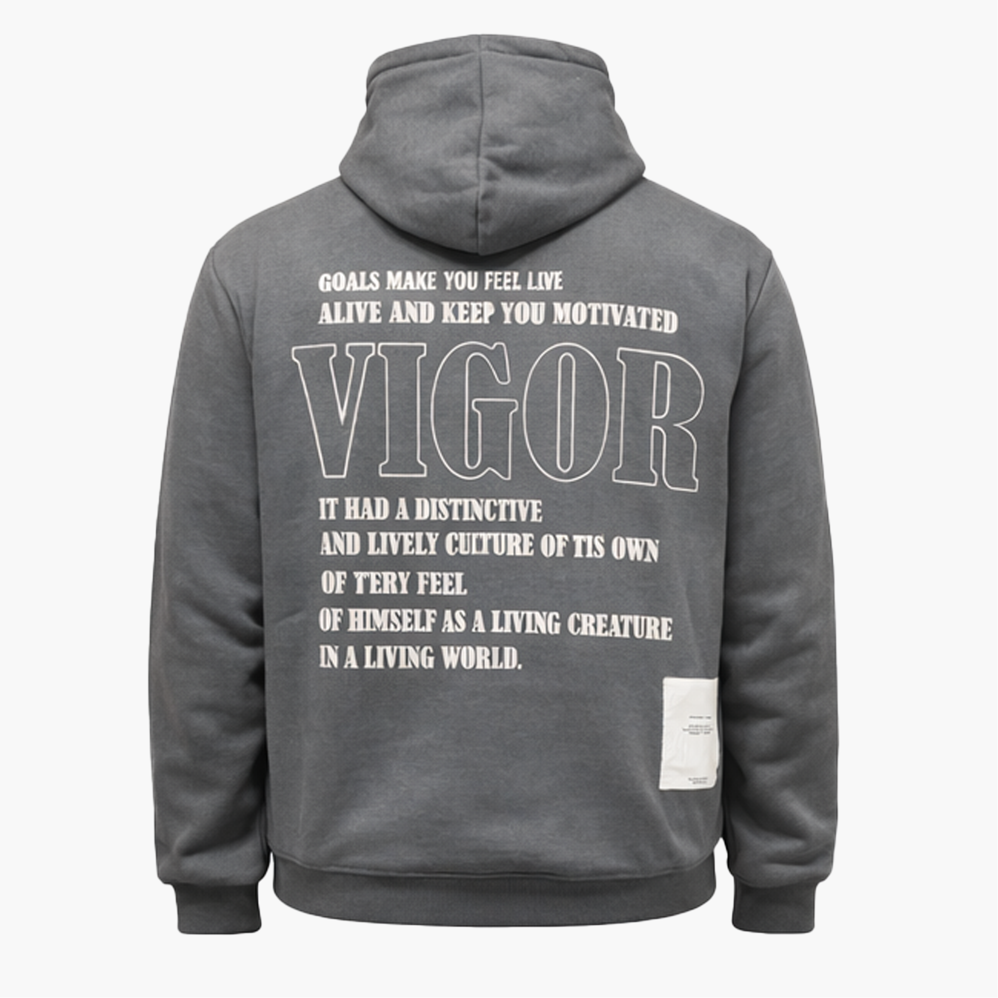 Hoodie Gris à Message – Esprit Motivant