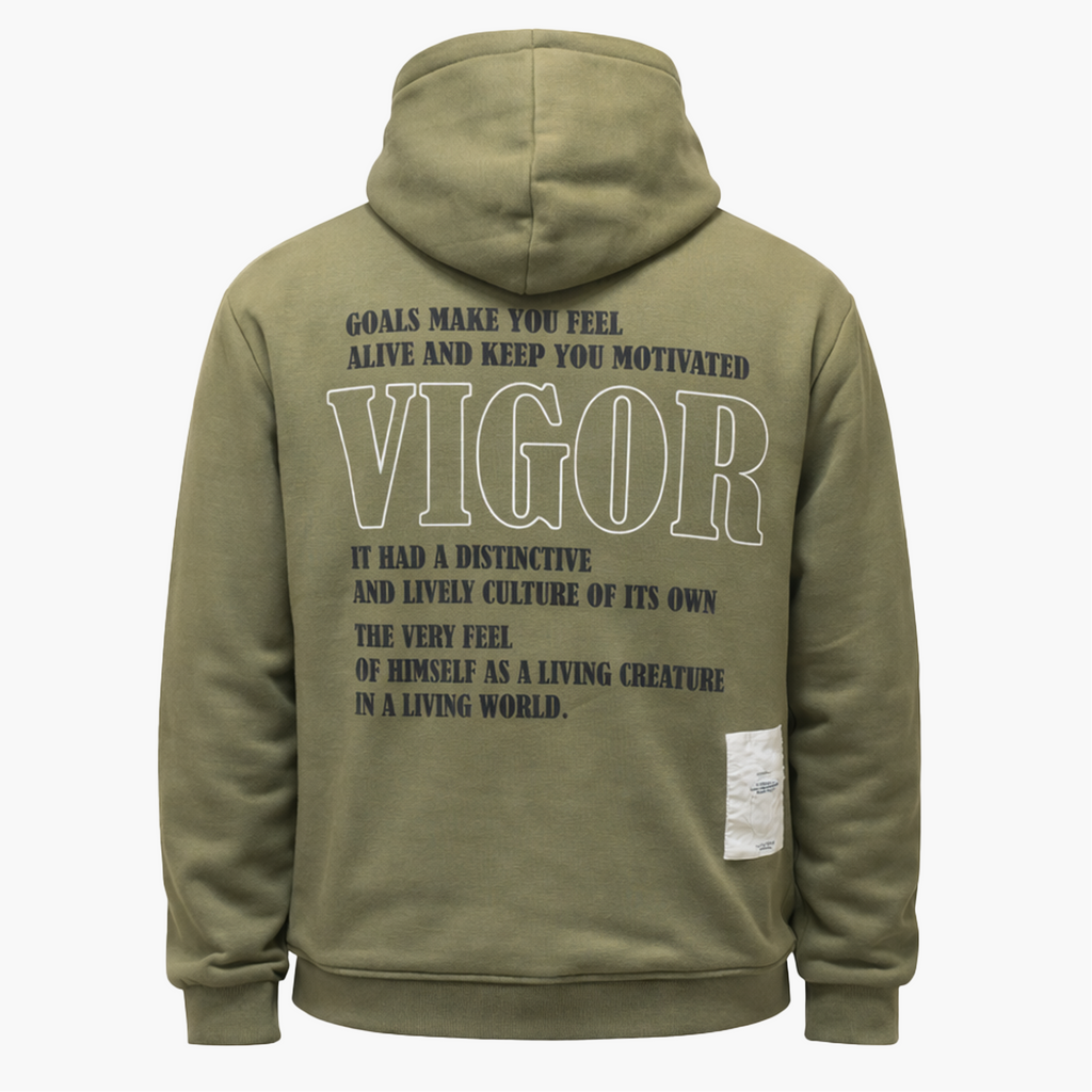 Hoodie Vert à Message – Full of Vigor