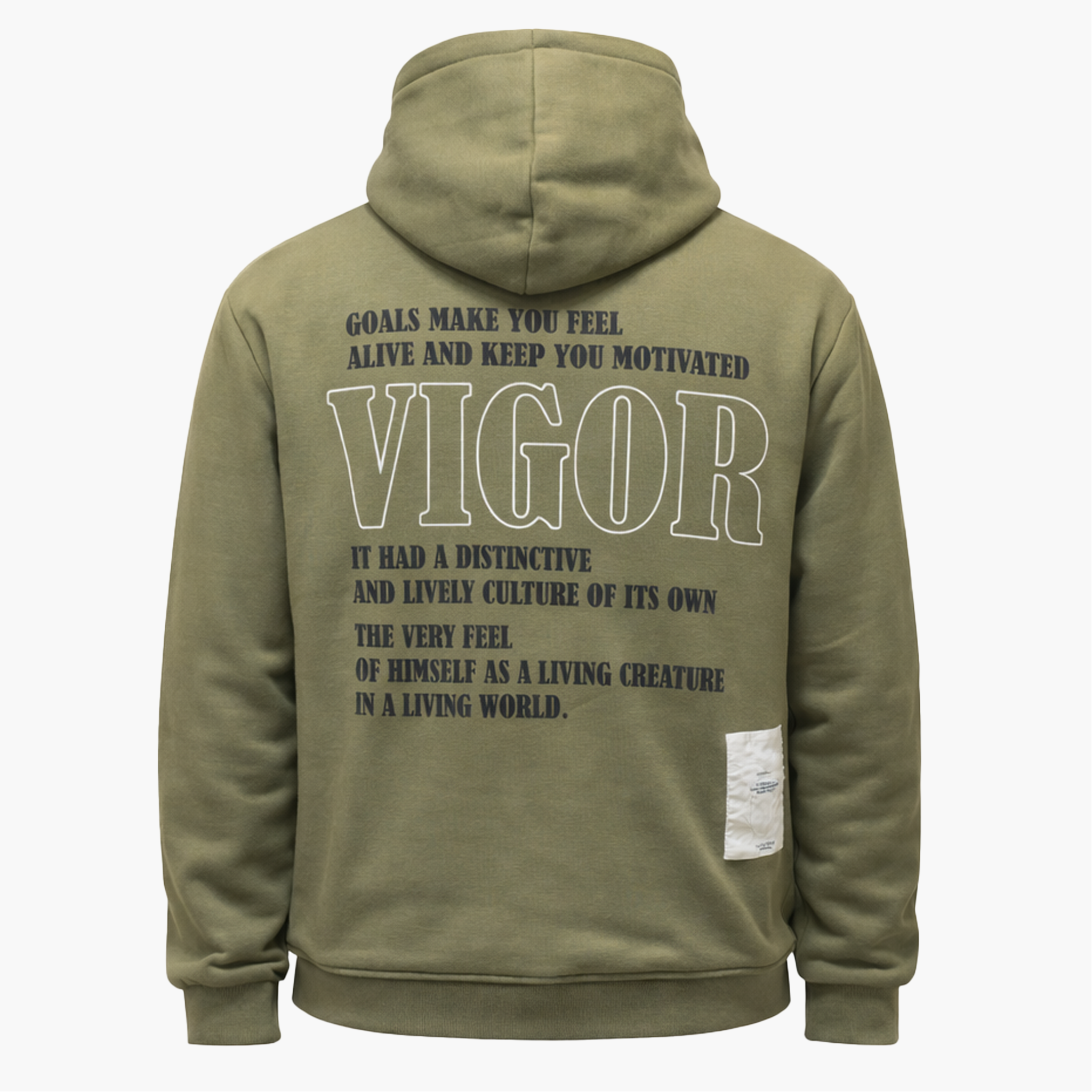 Hoodie Vert à Message – Full of Vigor