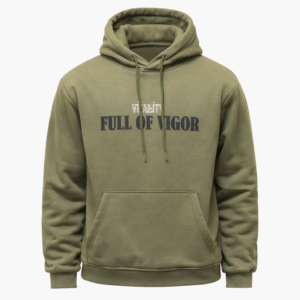 Hoodie Vert à Message – Full of Vigor