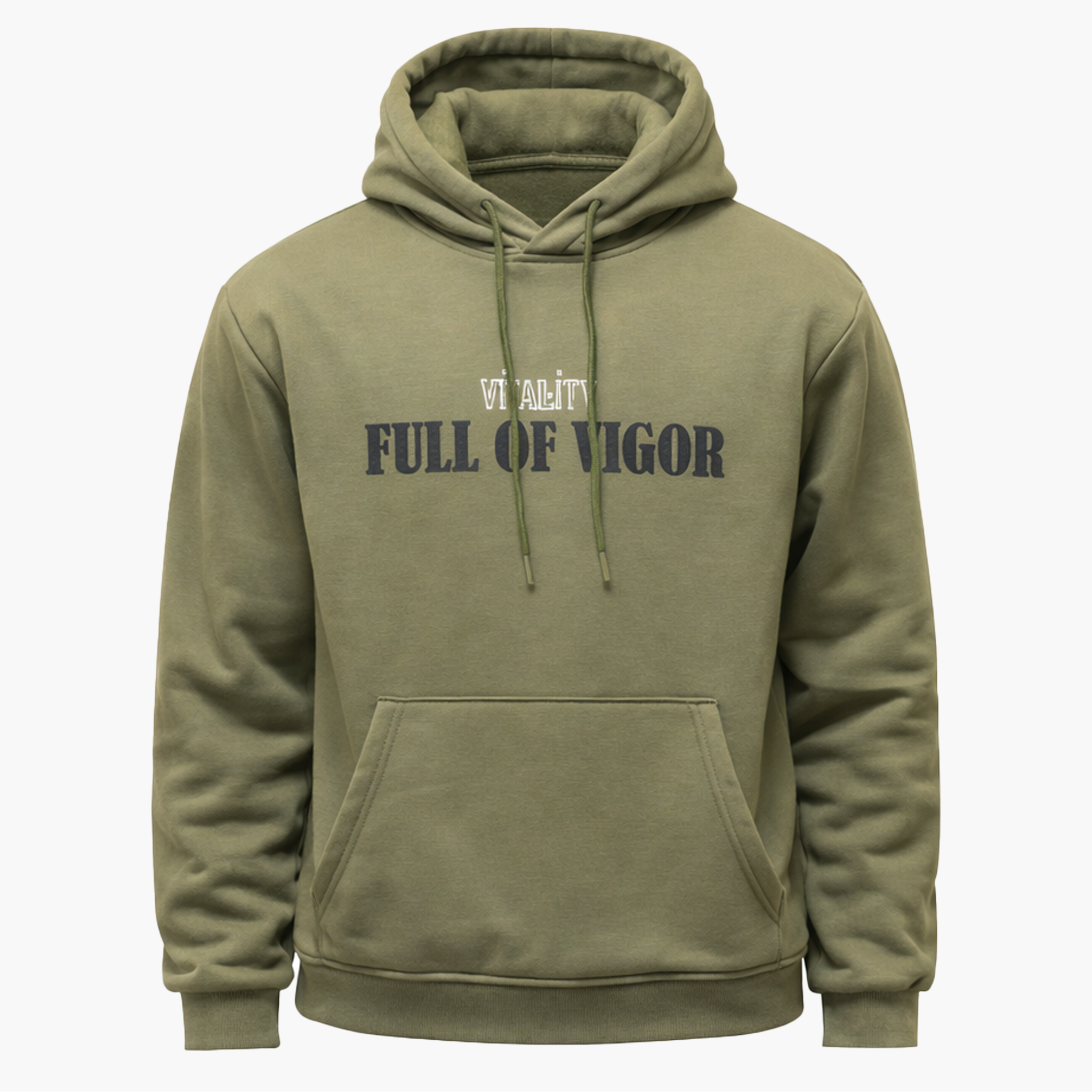 Hoodie Vert à Message – Full of Vigor