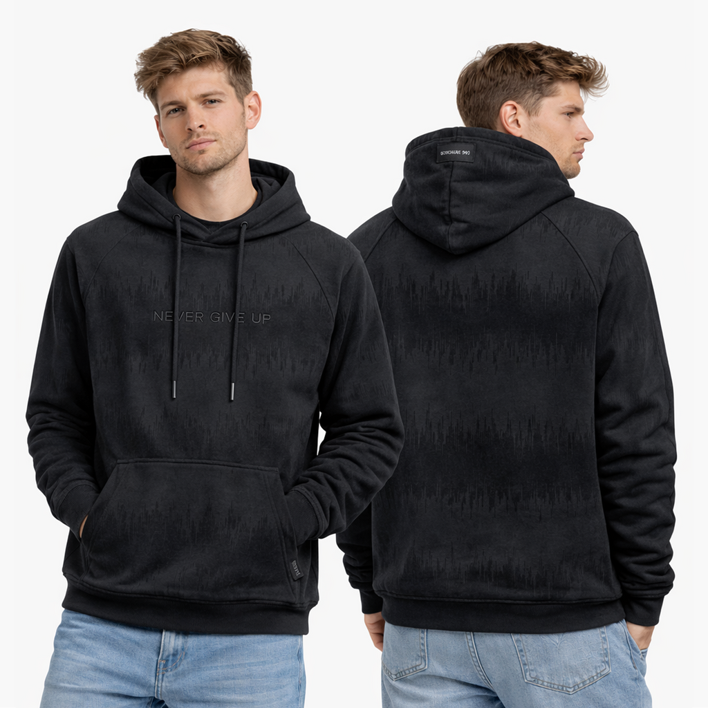 Hoodie à Motif Discret – Élégance Urbaine