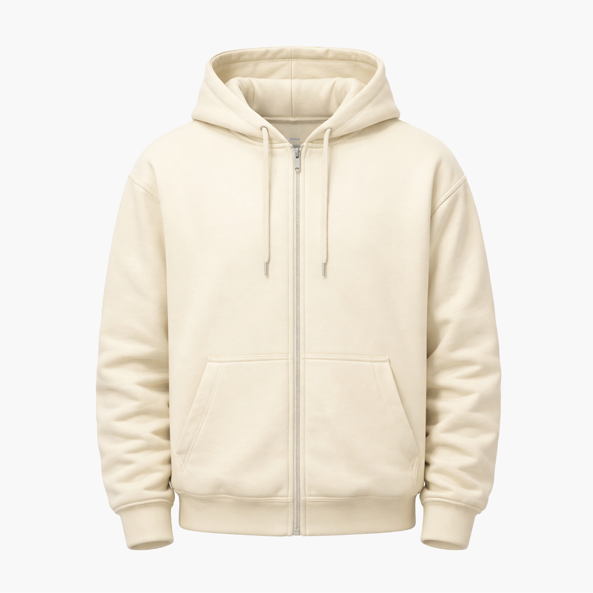 Hoodie Zippé Écru – Minimal Chic