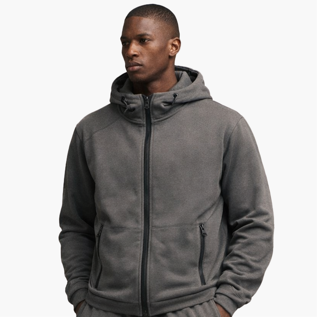 Hoodie Zippé Gris – Minimal Performance