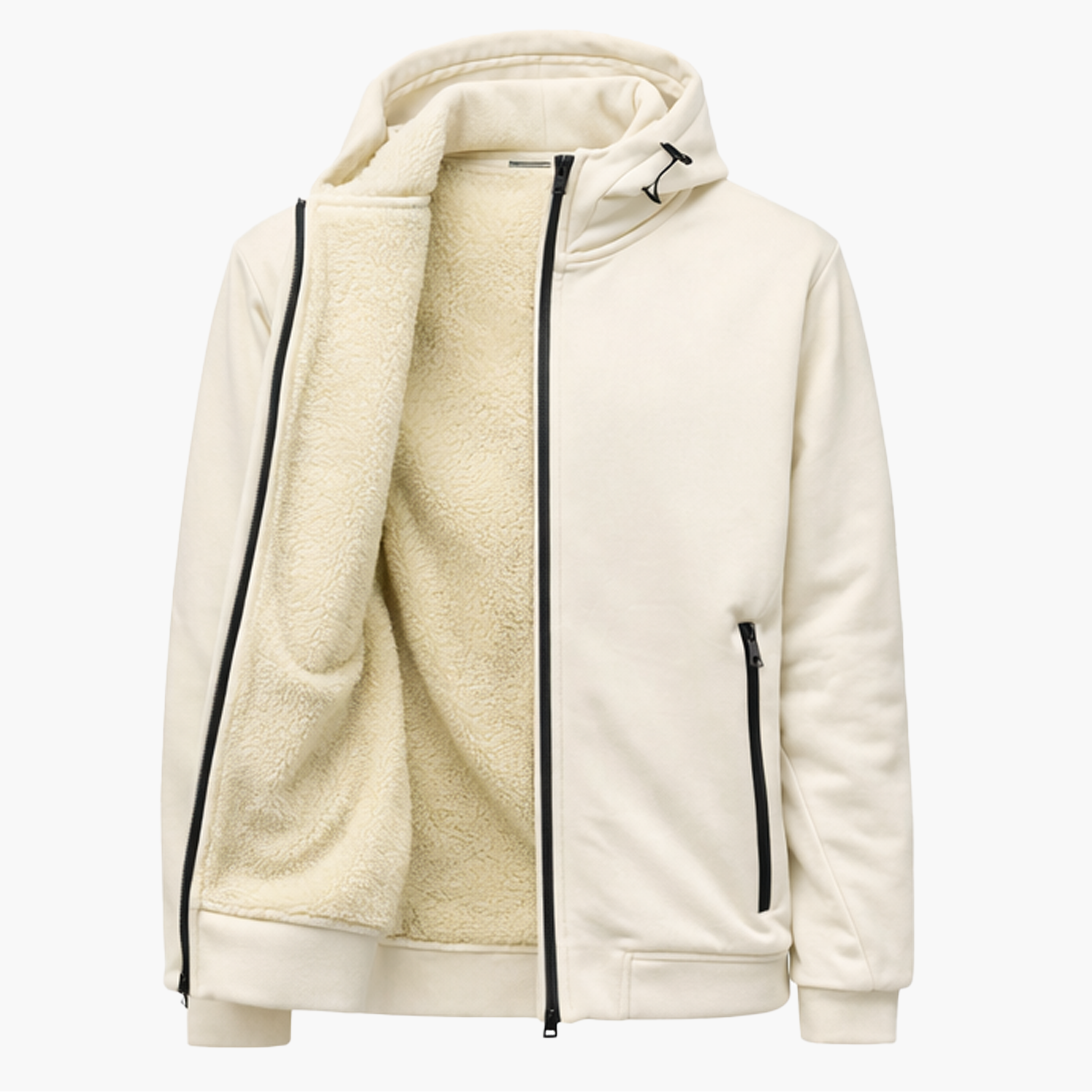 Hoodie Zippé Blanc – Sport Chic Minimal