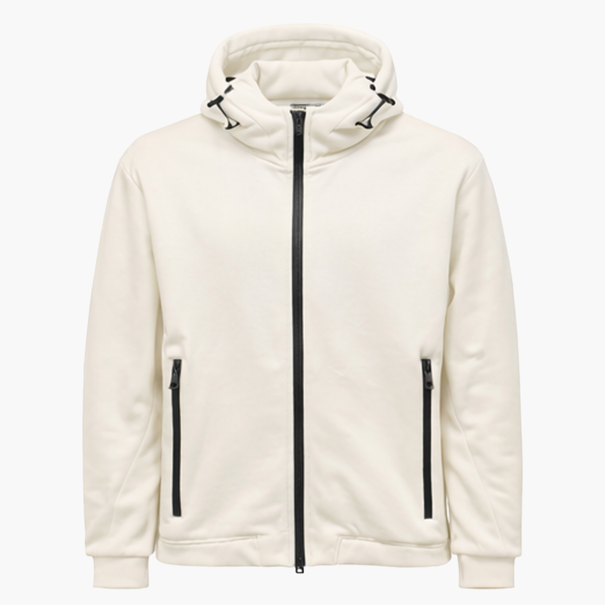 Hoodie Zippé Blanc – Sport Chic Minimal