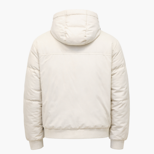 Doudoune Écru à Capuche – Confort Hivernal