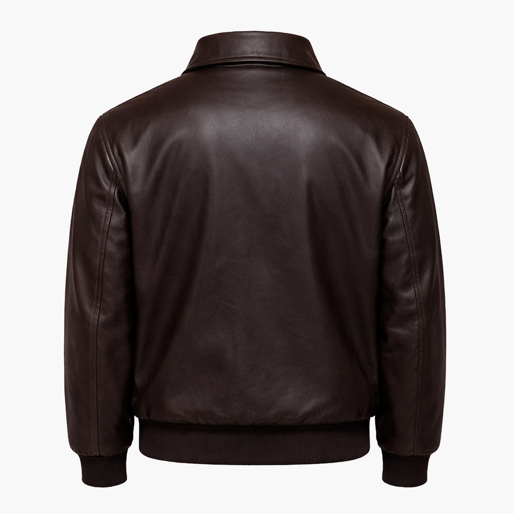 Veste Marron en Similicuir – Élégance Intemporelle