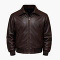 Veste Marron en Similicuir – Élégance Intemporelle