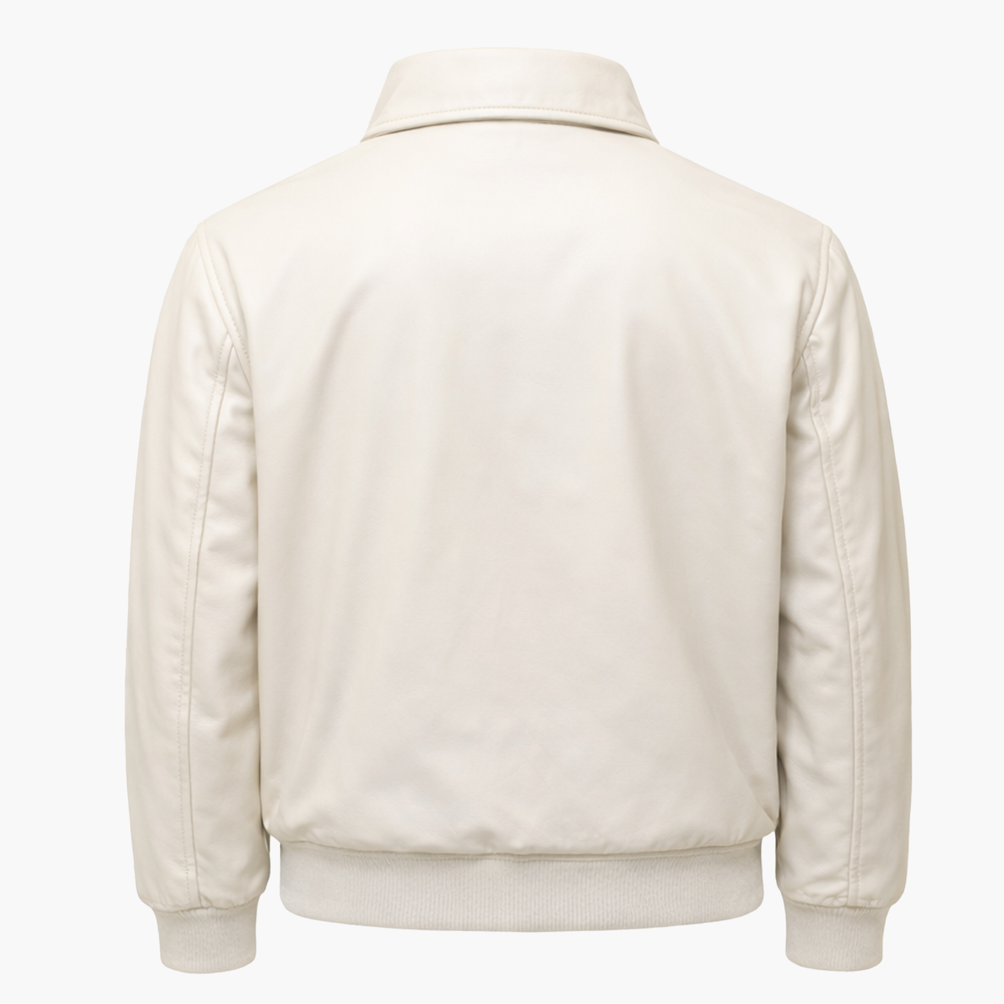 Veste Écru en Similicuir – Style Minimal Moderne