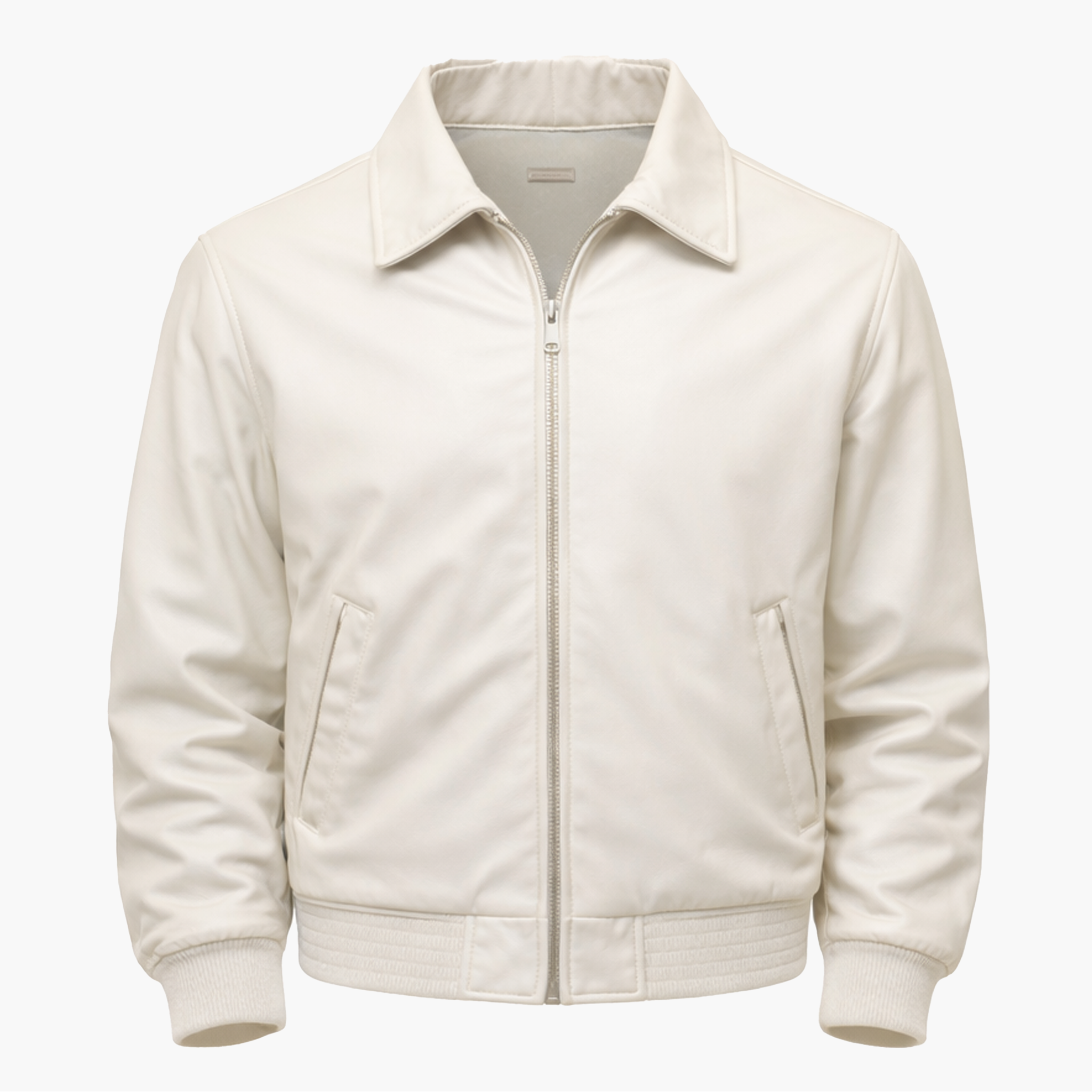 Veste Écru en Similicuir – Style Minimal Moderne