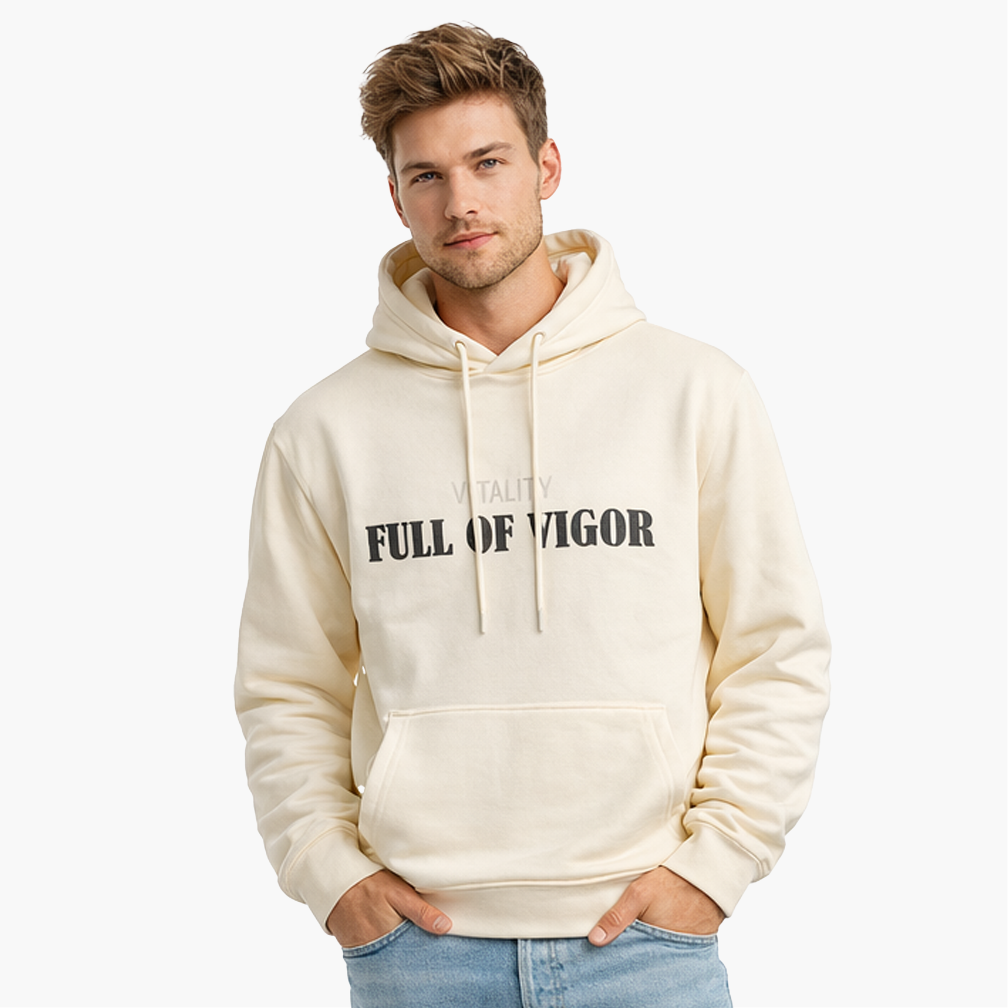 Hoodie Beige à Message – Style & Équilibre