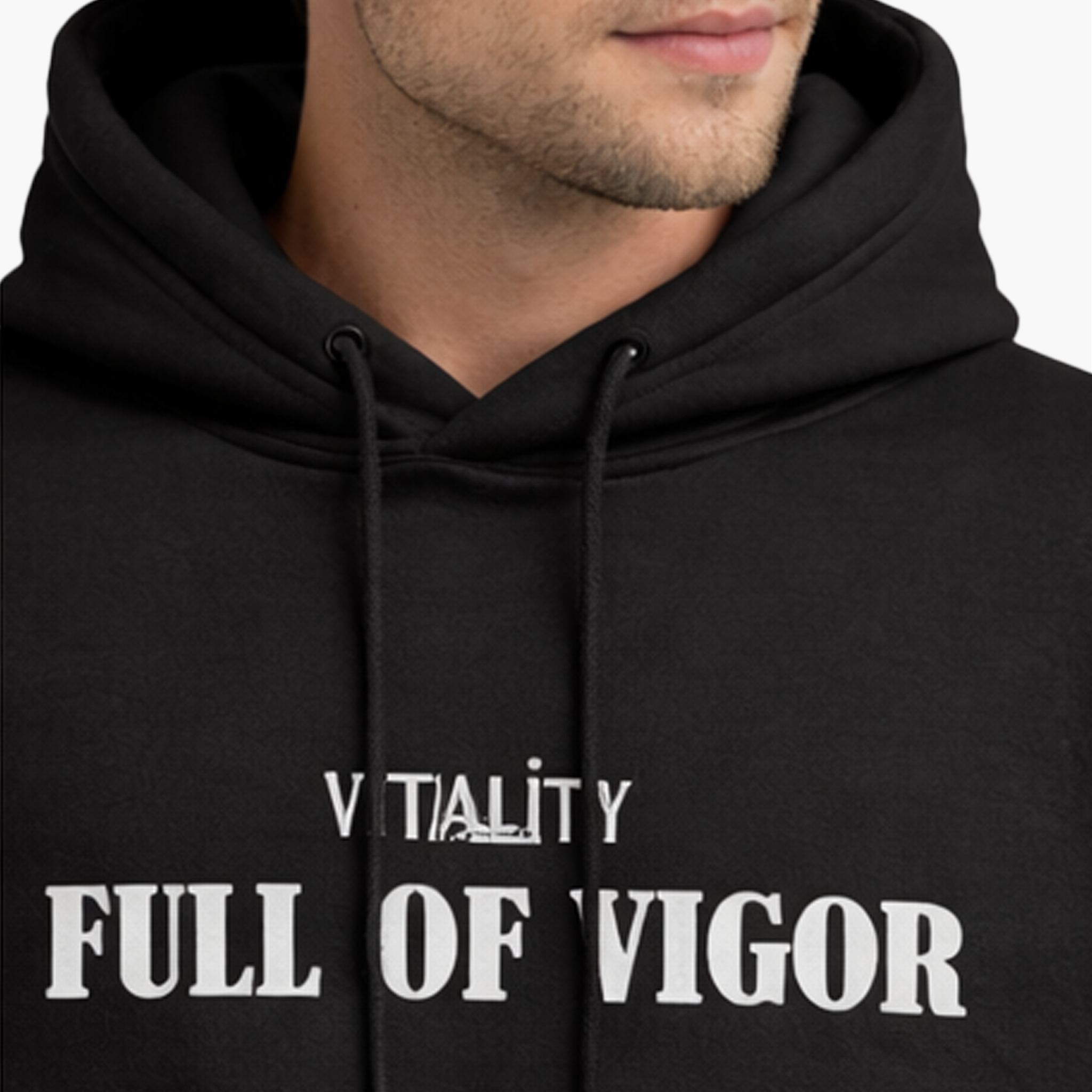 Hoodie Noir à Message – Force & Attitude