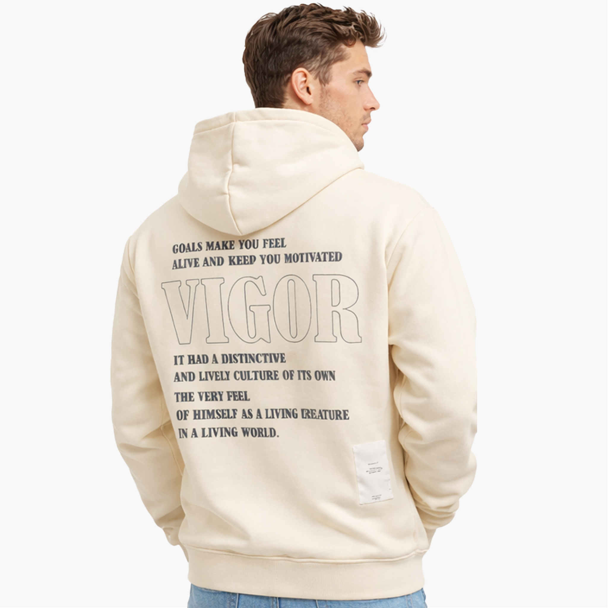 Hoodie Beige à Message – Style & Équilibre