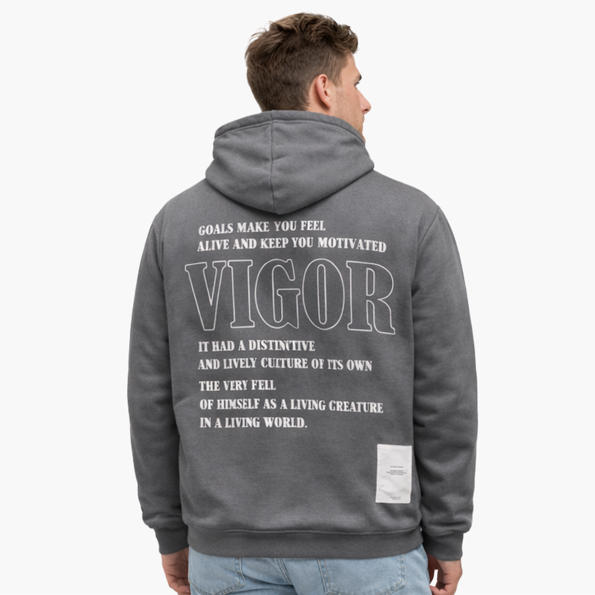 Hoodie Gris à Message – Esprit Motivant