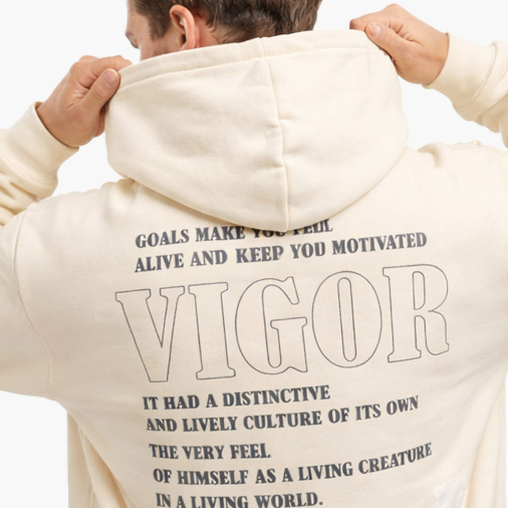 Hoodie Beige à Message – Style & Équilibre