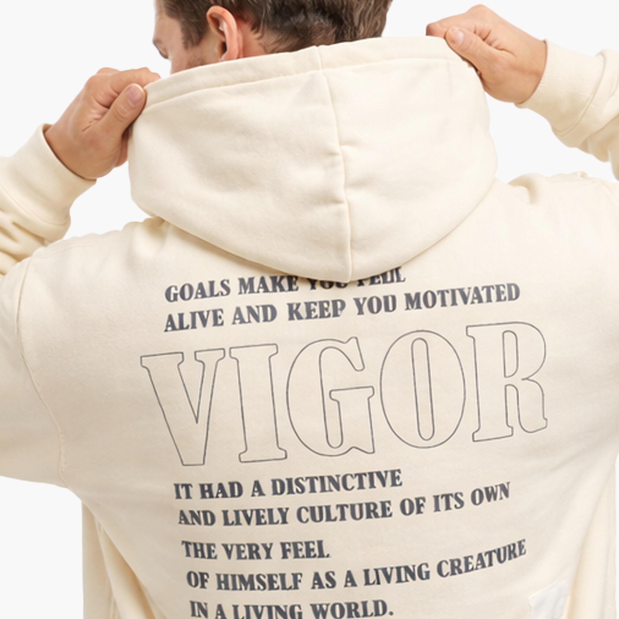 Hoodie Beige à Message – Style & Équilibre