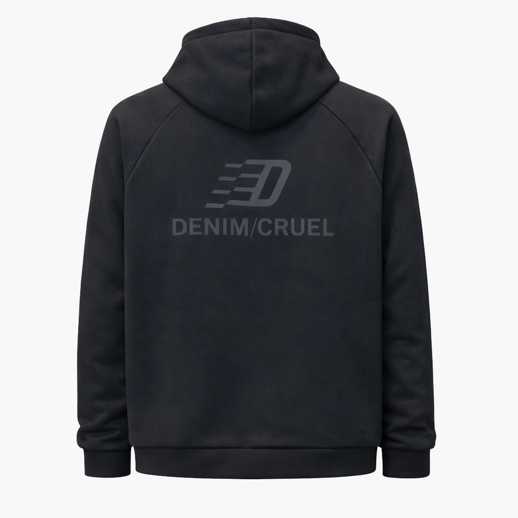 Denim Cruel Full Zip Hoodie – Signature Black
