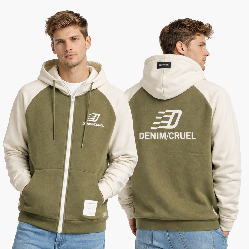 Denim Cruel Zip Sweatshirt – Minimal Street Fit